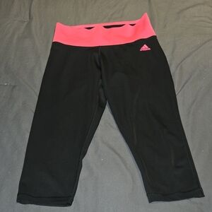 Adidas Women's Black and Pink Leggings